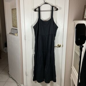 The Drop Women's 3XL Black Strap Dress Sleeveless Midi Slip Style NWT